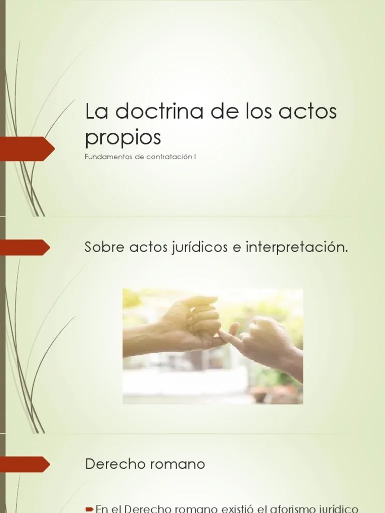 La Doctrina De Los Actos Propios | PDF | Exclusión | Justicia