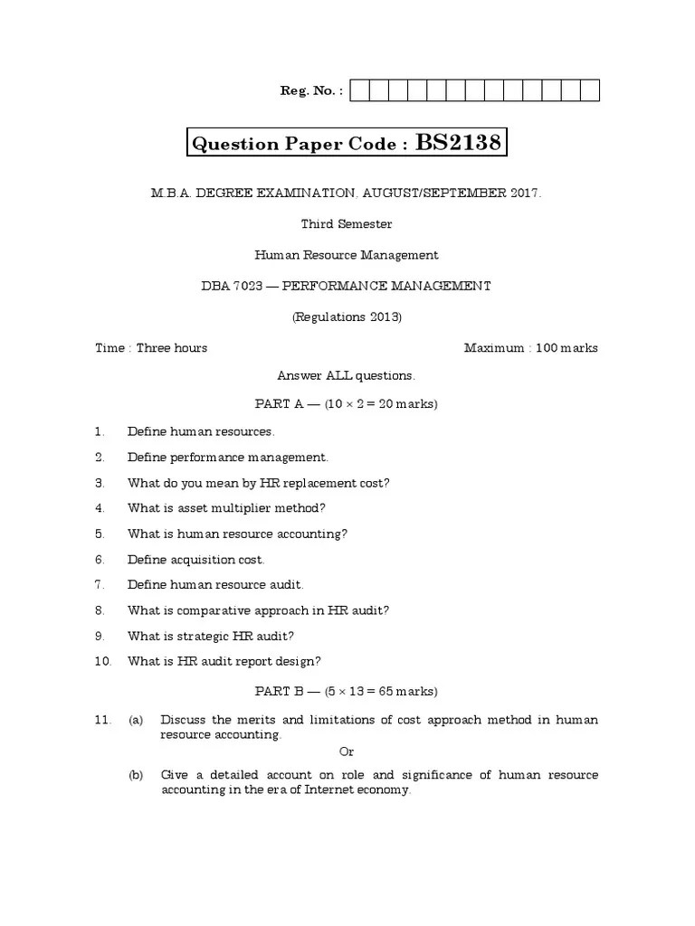 Performance Management System Questions Papers | PDF | Accounting | Audit