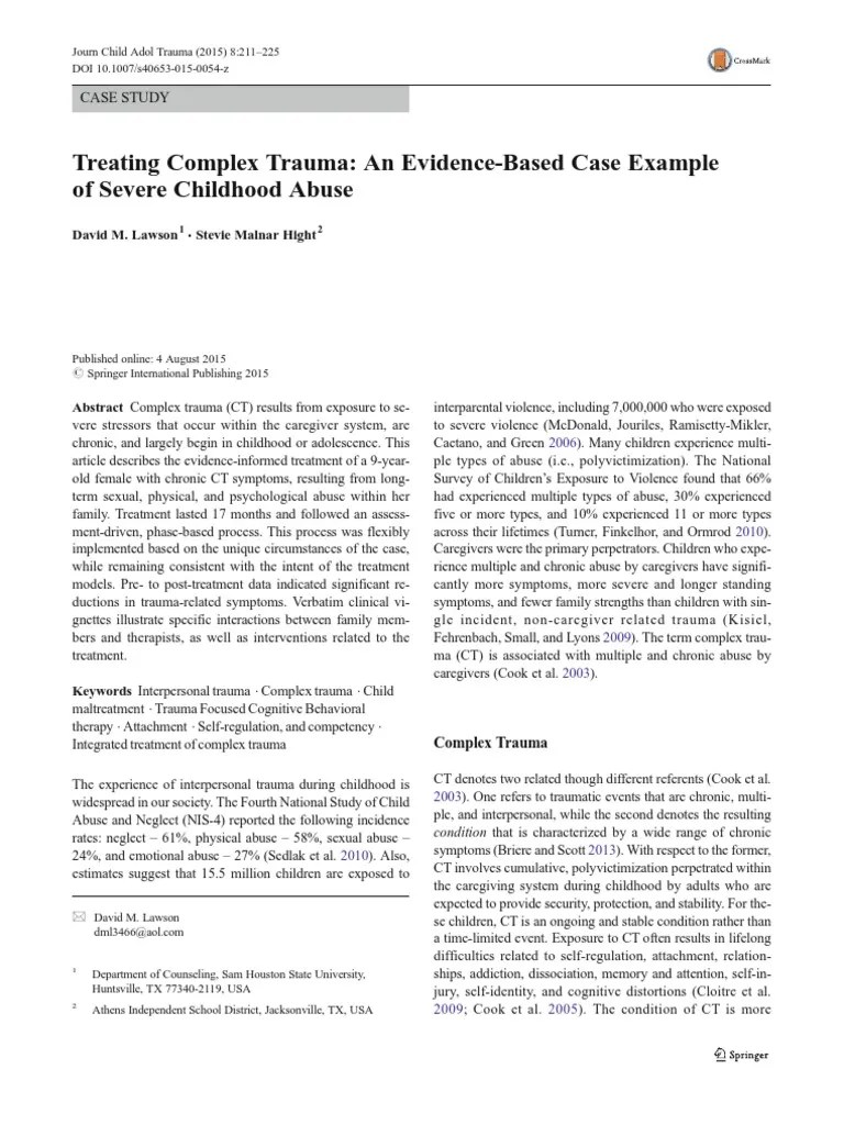 Trauma Focused CBT For Complex Trauma | PDF | Psychological Trauma ...