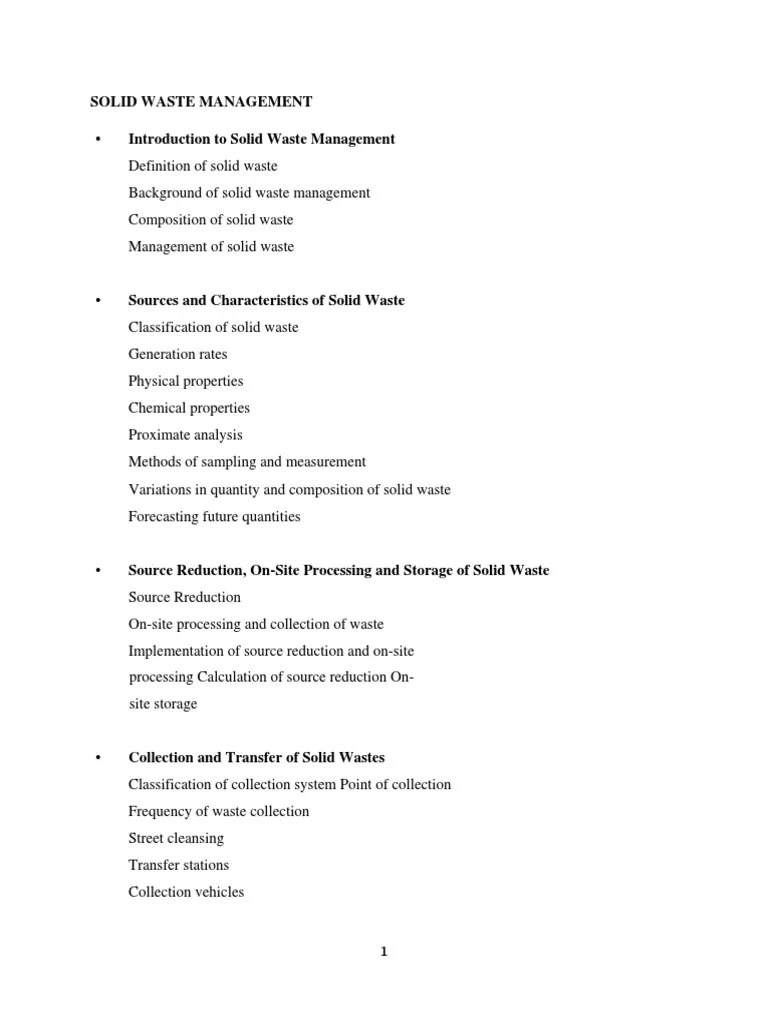 Solid Waste Management Lecture Notes KYU 2022 | PDF | Waste Management | Waste