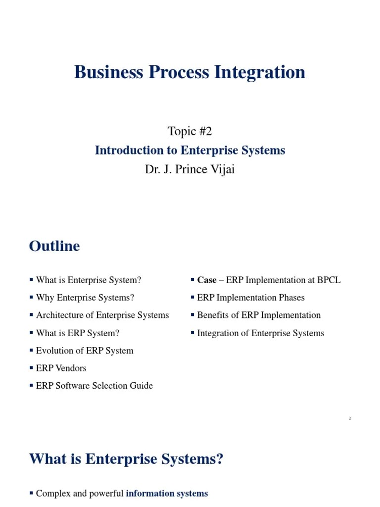 BPI - Topic #2 - Intro' To Enterprise Systems | PDF | Enterprise ...