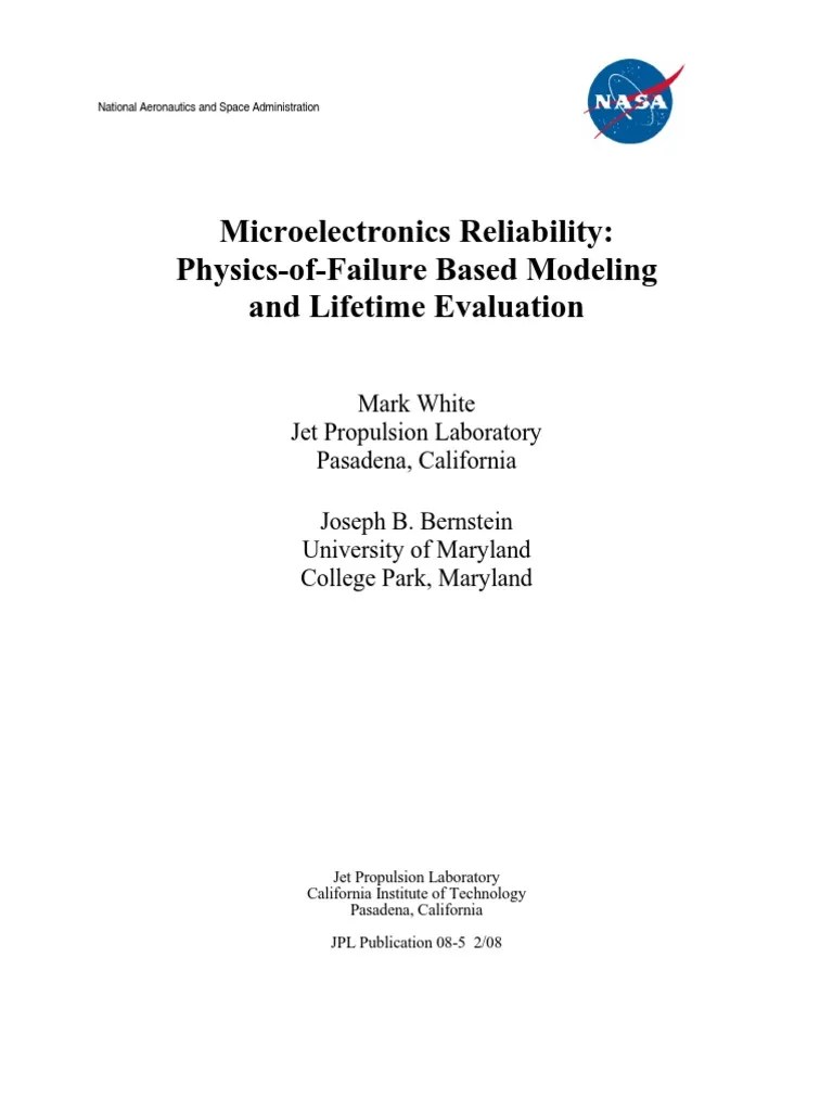 NASA Microelectronics Reliability Physics-Of-Failure Based Modeling | Download Free PDF ...