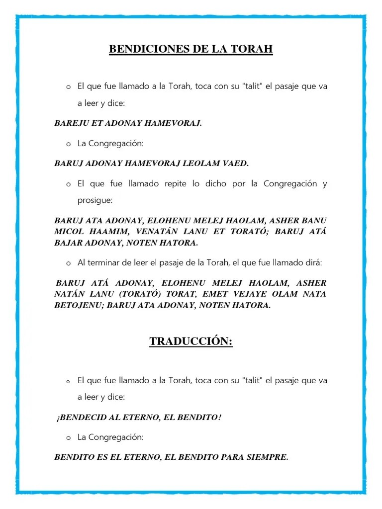 Bendiciones De La Torah | PDF | Judios Y Judaísmo | Creencia Religiosa ...
