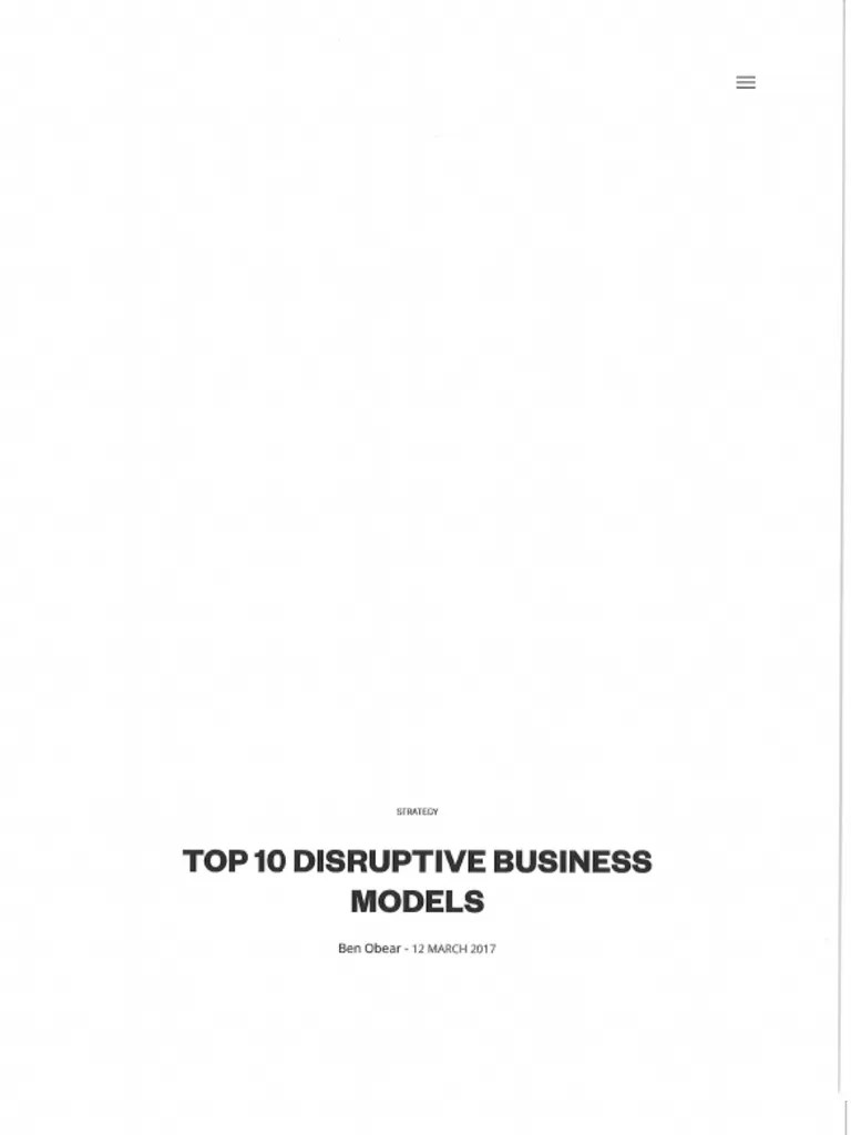 Top 10 Disruptive Business Models | PDF