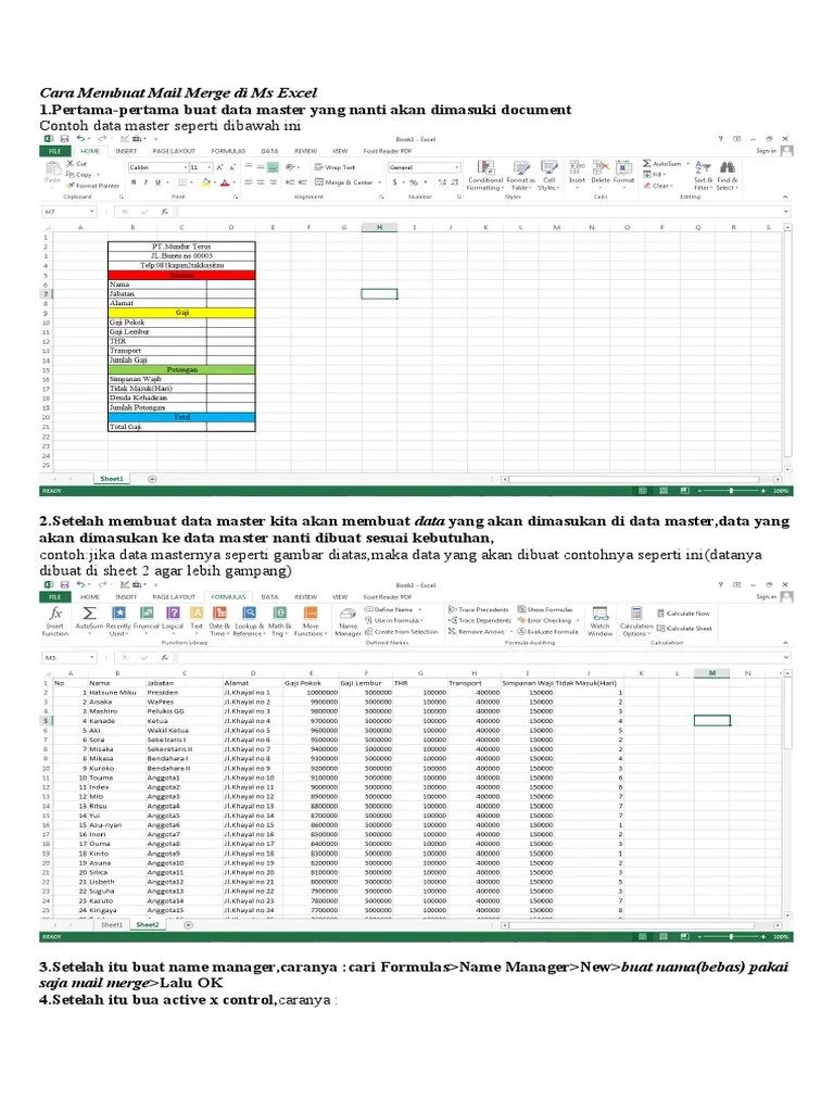 Cara Membuat Mail Merge Di Ms Excel | PDF