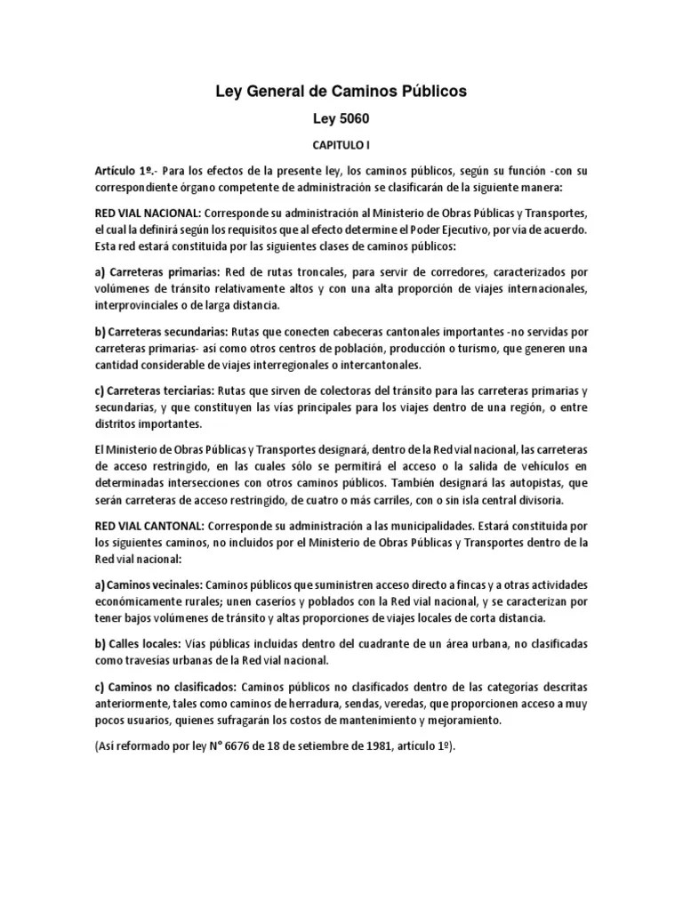 Ley General De Caminos Públicos | PDF | Justicia | Crimen Y Violencia