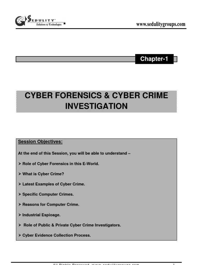 Ch1 - Cyber Forensics & Cyber Crime Investigation | PDF | Malware | Denial Of Service Attack