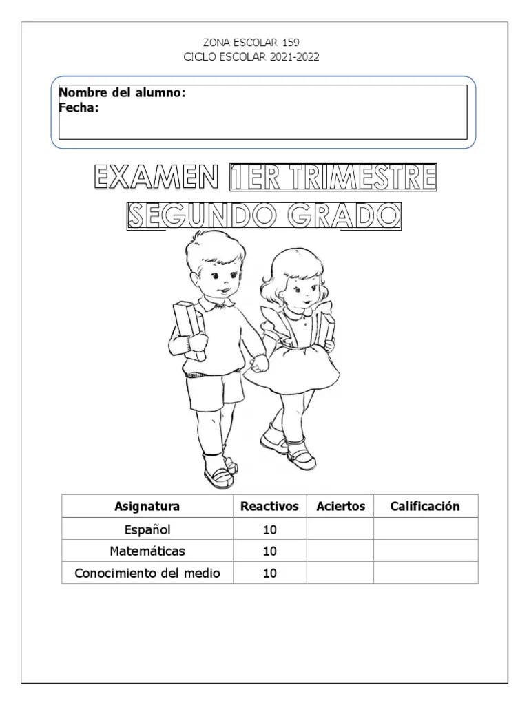 Examen Segundo Trimestre Primer Grado Pdf - Premium Mountain Art Gallery - HD
