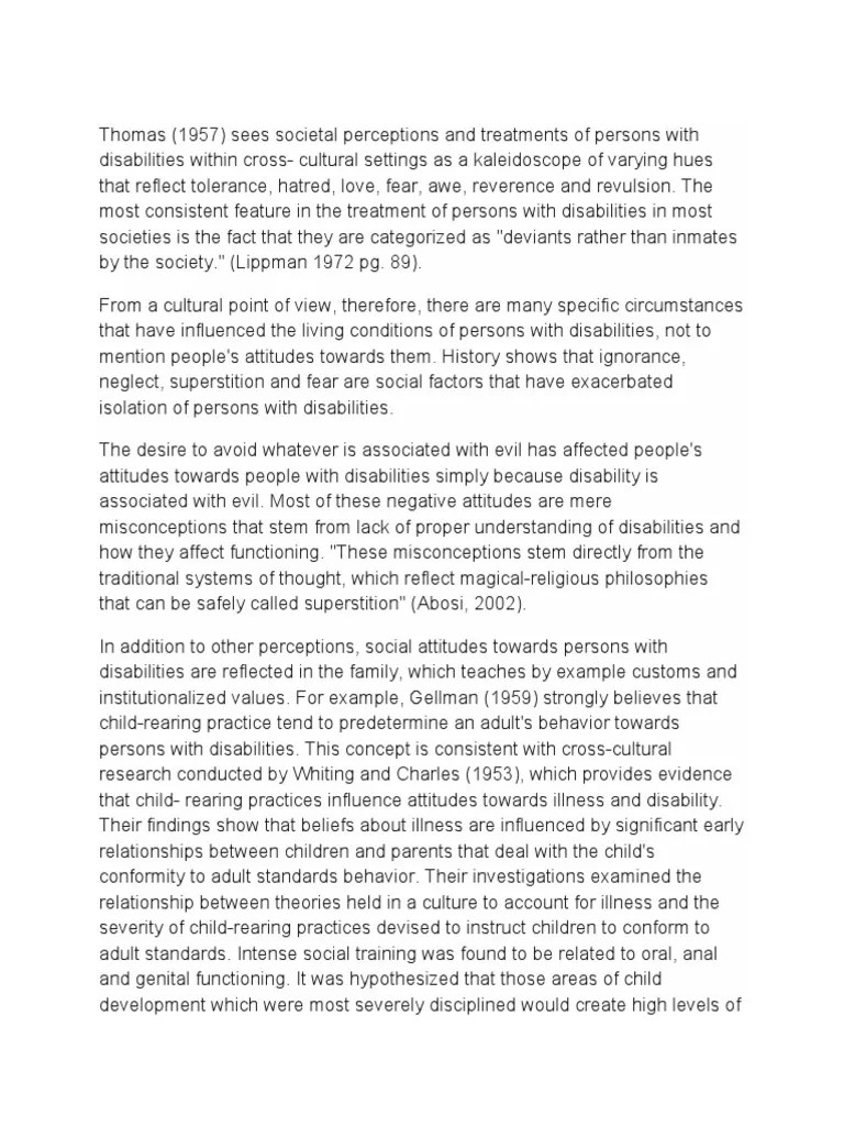 History Of Disability | PDF | Disability | Attitude (Psychology)