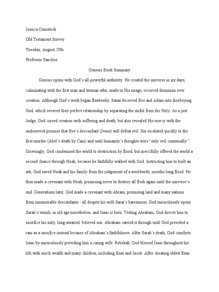 Genesis Book Summary | PDF | Jacob | Book Of Genesis