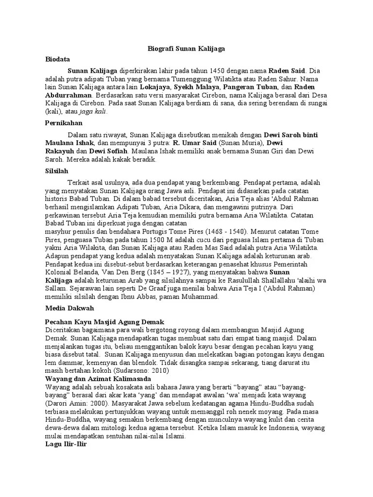 Biografi Sunan Kalijaga | PDF