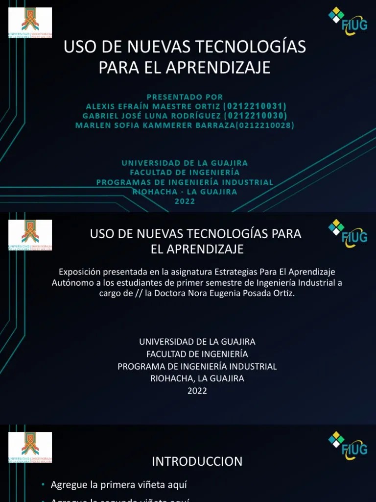 Uso De Nuevas Tecnologías Para El Aprendizaje | PDF | Tecnología De Información Y Comunicaciones ...