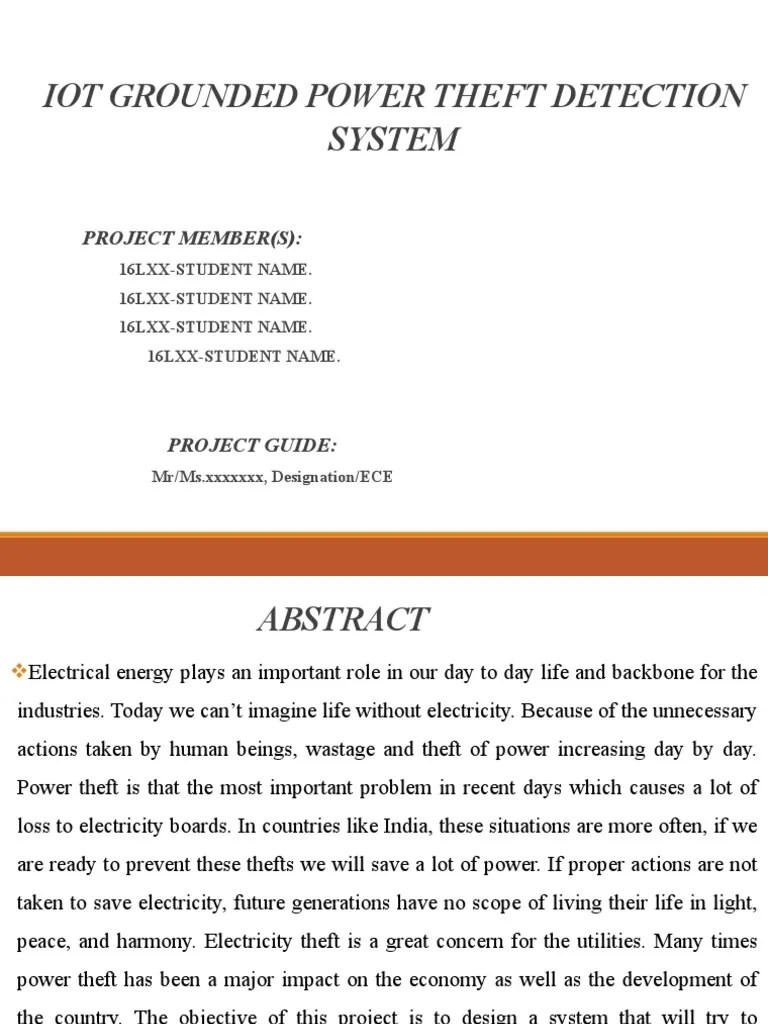 An Internet Of Things Based Power Theft Detection System Using Current ...