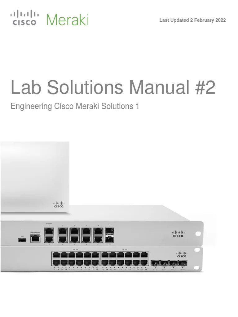 Cisco Meraki - ECMS1 Solutions Manual 2 | PDF | Routing | Computer Network