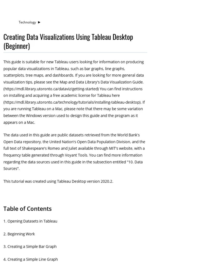 Creating Data Visualizations Using Tableau Desktop (Beginner) - Map And ...