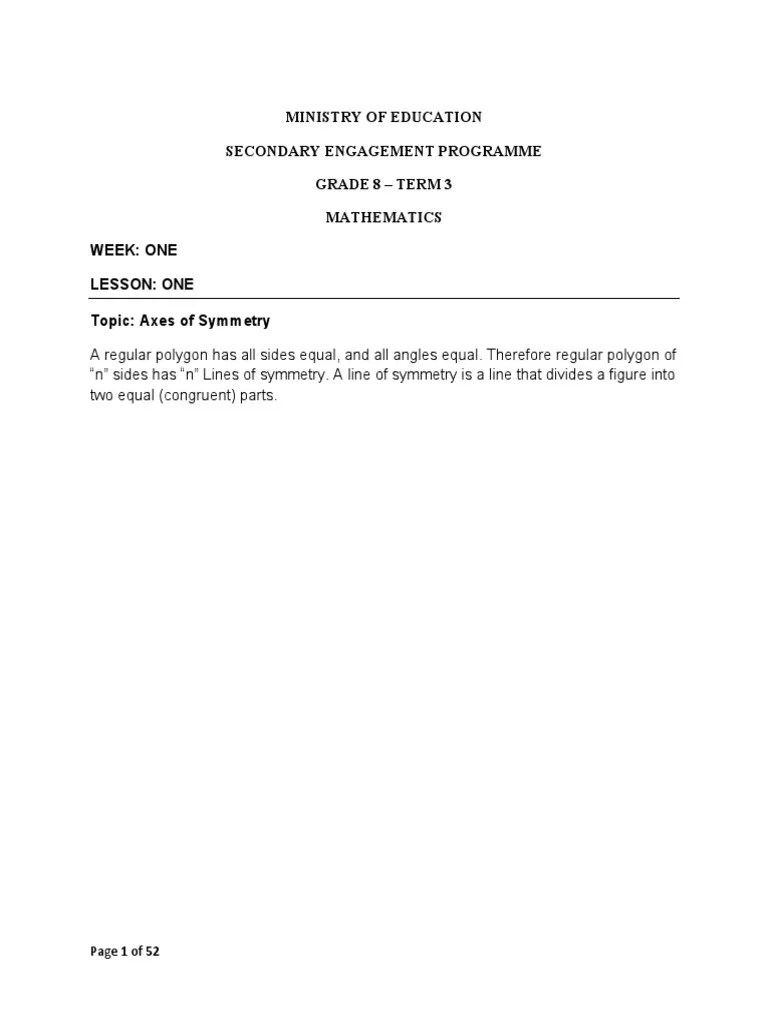 Grade 8 Mathematics - 2021 - Term 3 | PDF | Cartesian Coordinate System ...