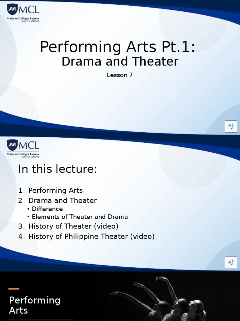 Lesson 7. Drama And Theater | PDF | Play (Theatre) | Theatre