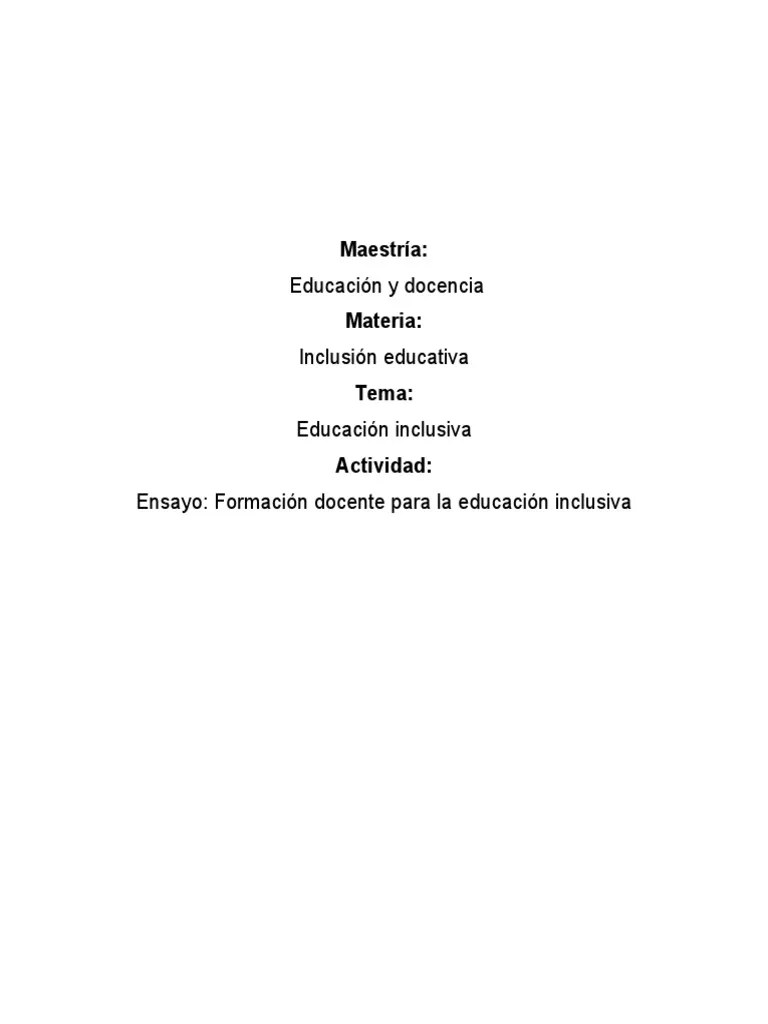 Educación Inclusiva | PDF | Inclusión (Educación) | Método De Enseñanza