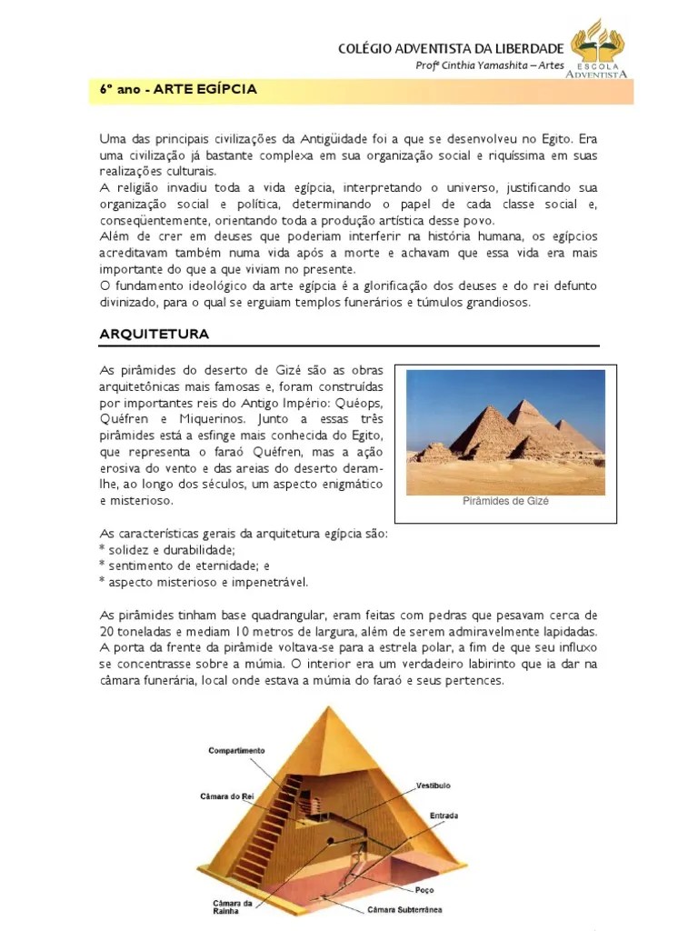 Arte Egípcia | PDF | Antigo Egito | Egito