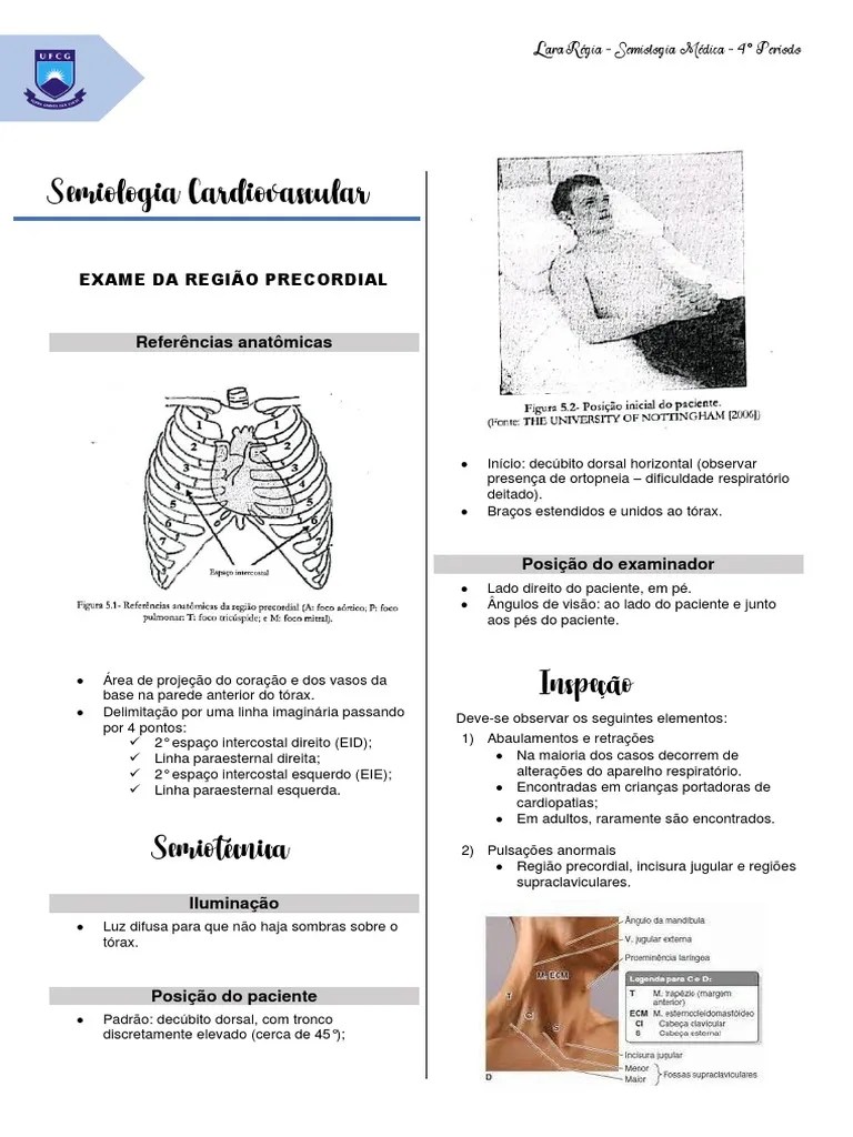 Semiologia Cardiovascular | PDF | Coração | Especialidades Médicas