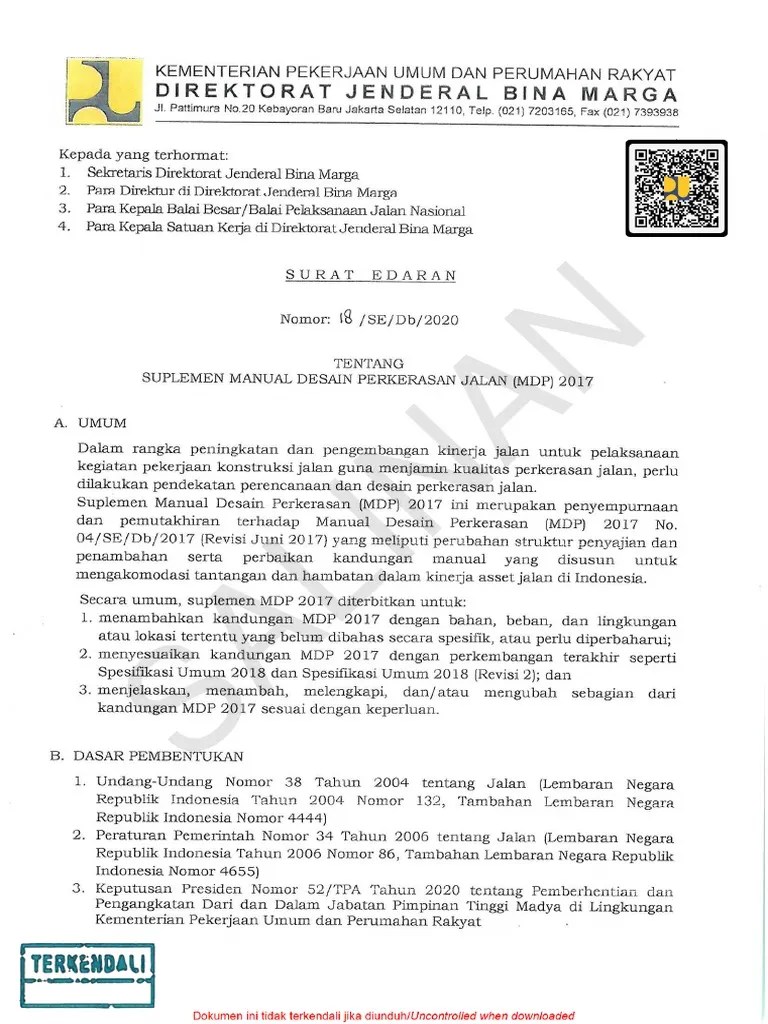 01smdp2017 Suplemen Manual Desain Perkerasan Jalan | PDF