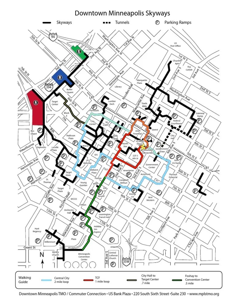 Downtown Minneapolis Skyway Map 2025 PDF Politics 1