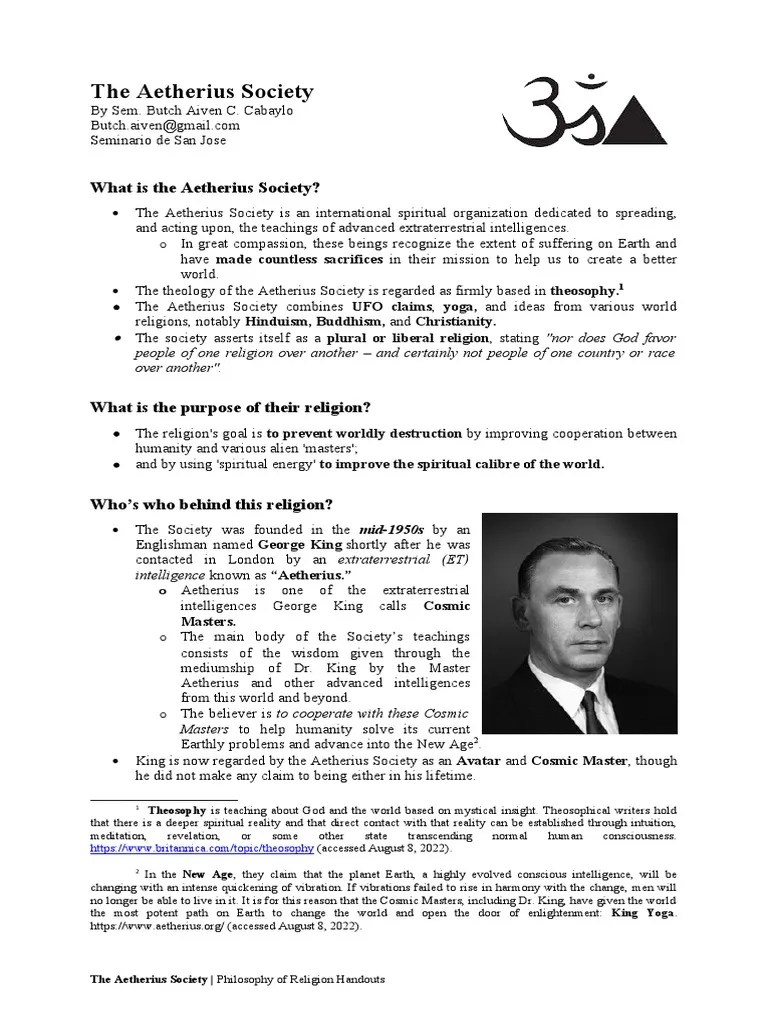 The Aetherius Society HANDOUT | PDF | Spirituality | Religious Belief And Doctrine