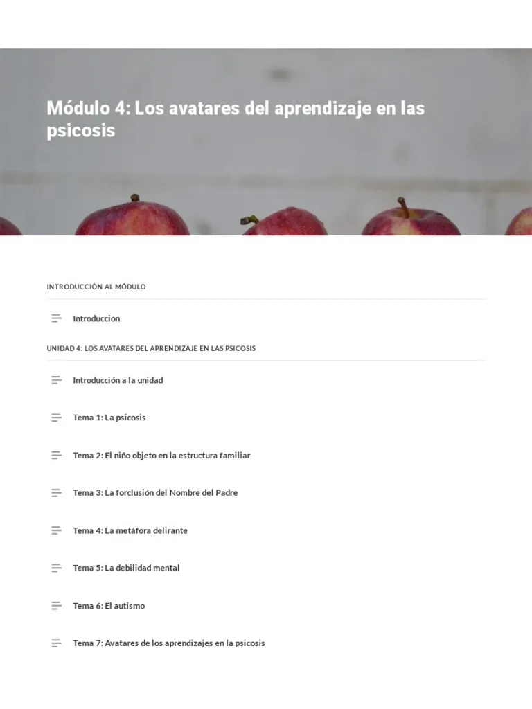 Modulo 4 Los Avatares Del Aprendizaje En Las Psicosis JYLMFp V | Descargar Gratis PDF | Jacques ...