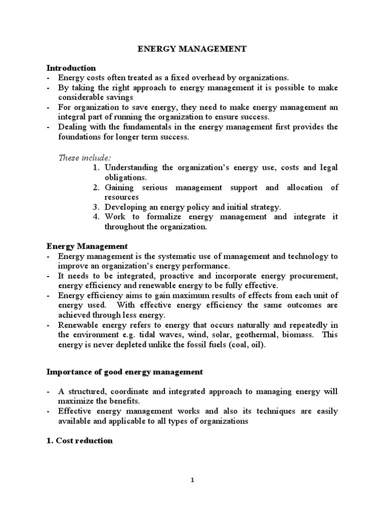 Energy Management - Fundamentals | PDF | Energy Management | Efficient Energy Use