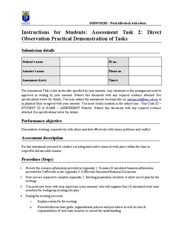 AT2 - BSBWOR203 - Work Effectively With Others | PDF | Conflict ...