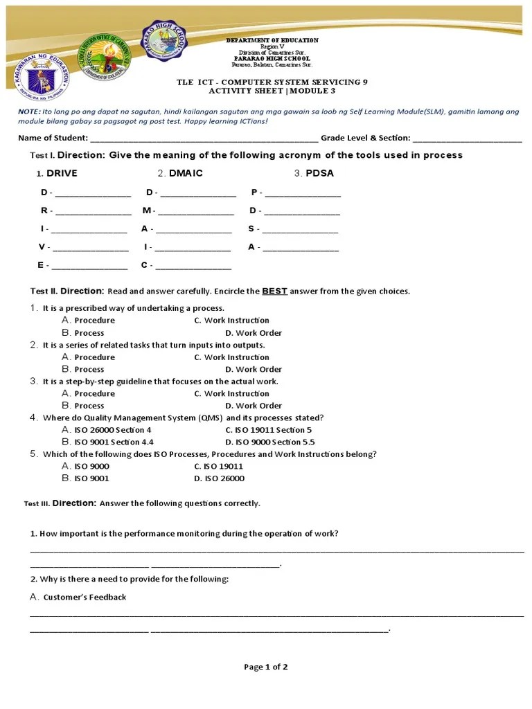 Summative Test Module 4 Tle Ict CSS 9 | PDF | Educational Technology ...