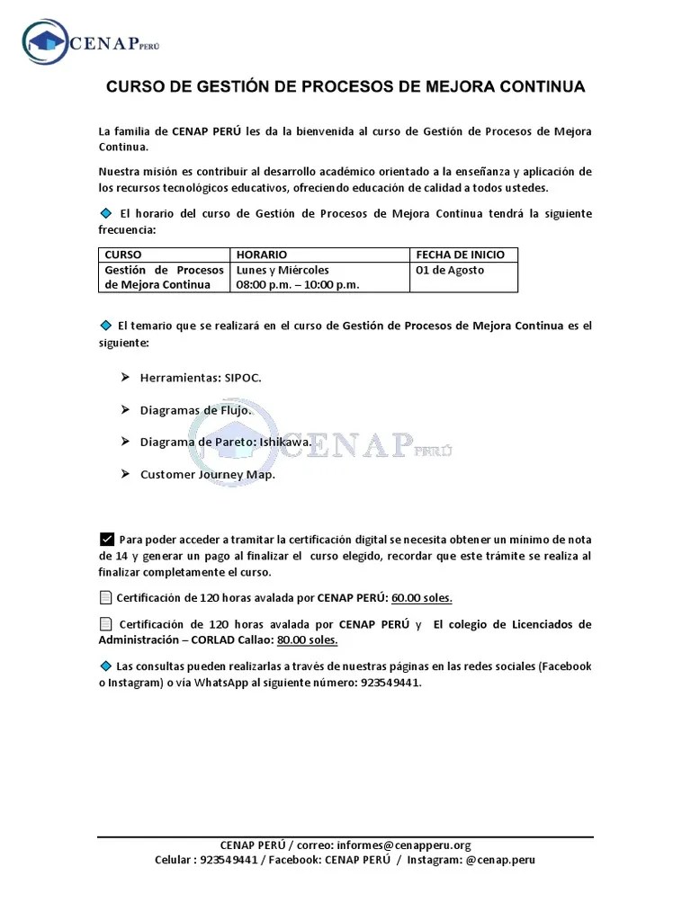 Gestión De Procesos De Mejora Continua | PDF