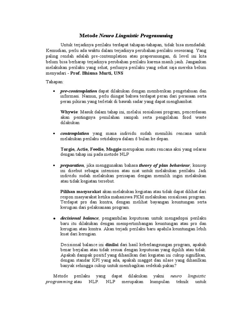 Neuro Linguistic Programming | PDF