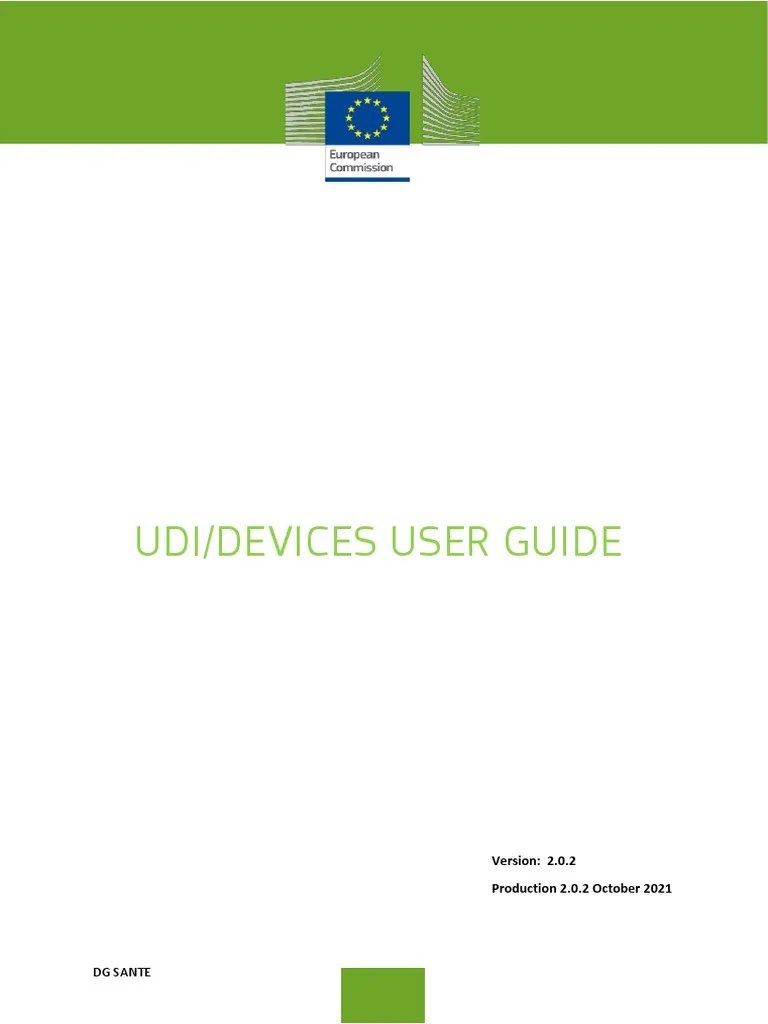 EUDAMED - UDI Devices-User Guide - v2.0.2  PDF  Medical Device.