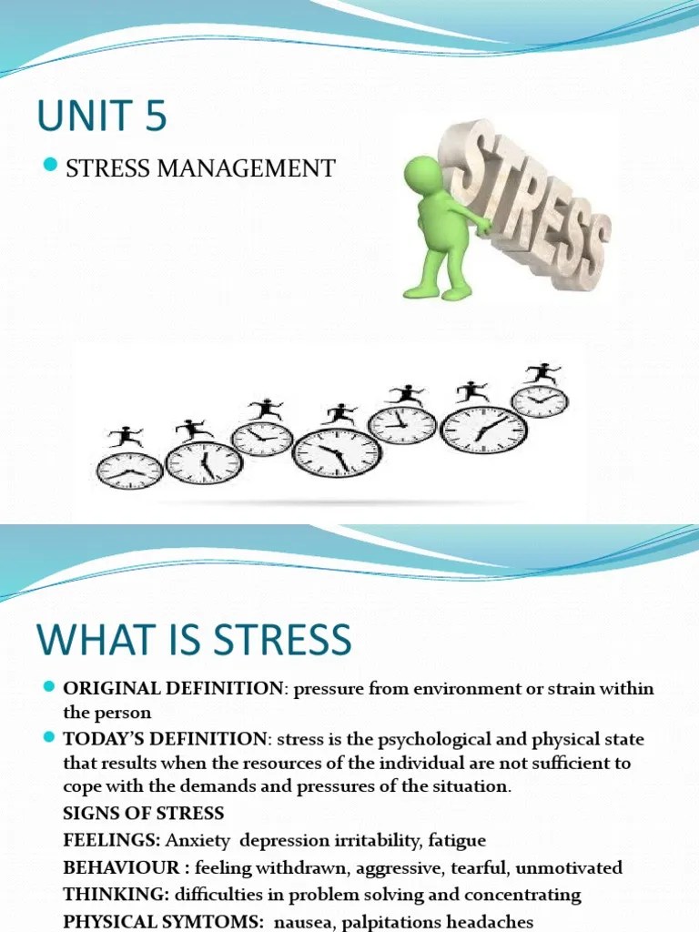 Stress Management | PDF | Stress (Biology) | Occupational Stress