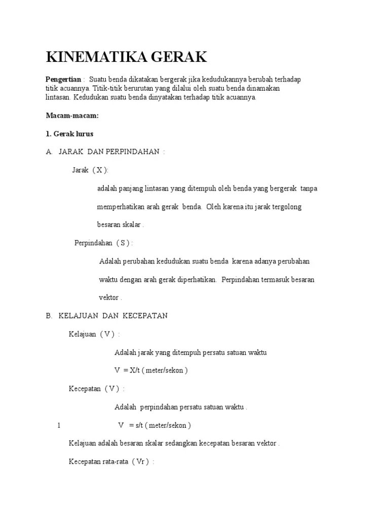 Kinematika Gerak  PDF.