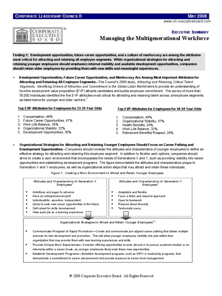 Managing The Multigenerational Workforce | PDF | Employment | Employee ...