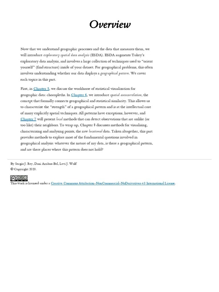 Overview - Geographic Data Science With Python | PDF