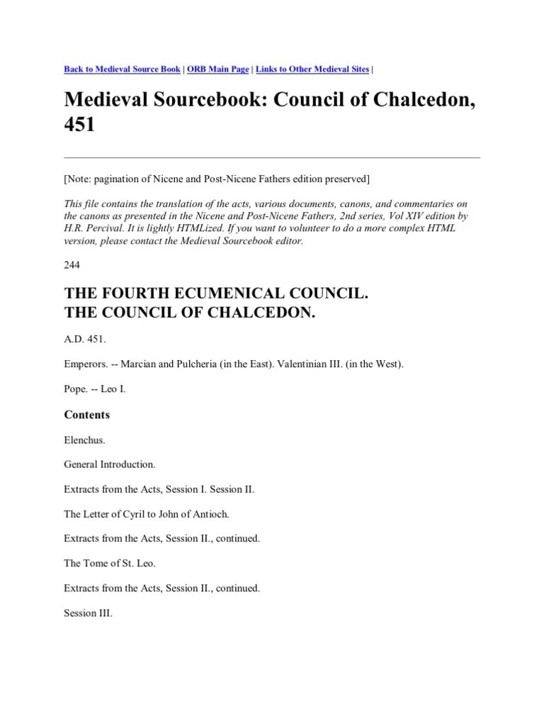 Fourth Council Chalcedon 451 A.D. | PDF | Council Of Chalcedon | Mary ...