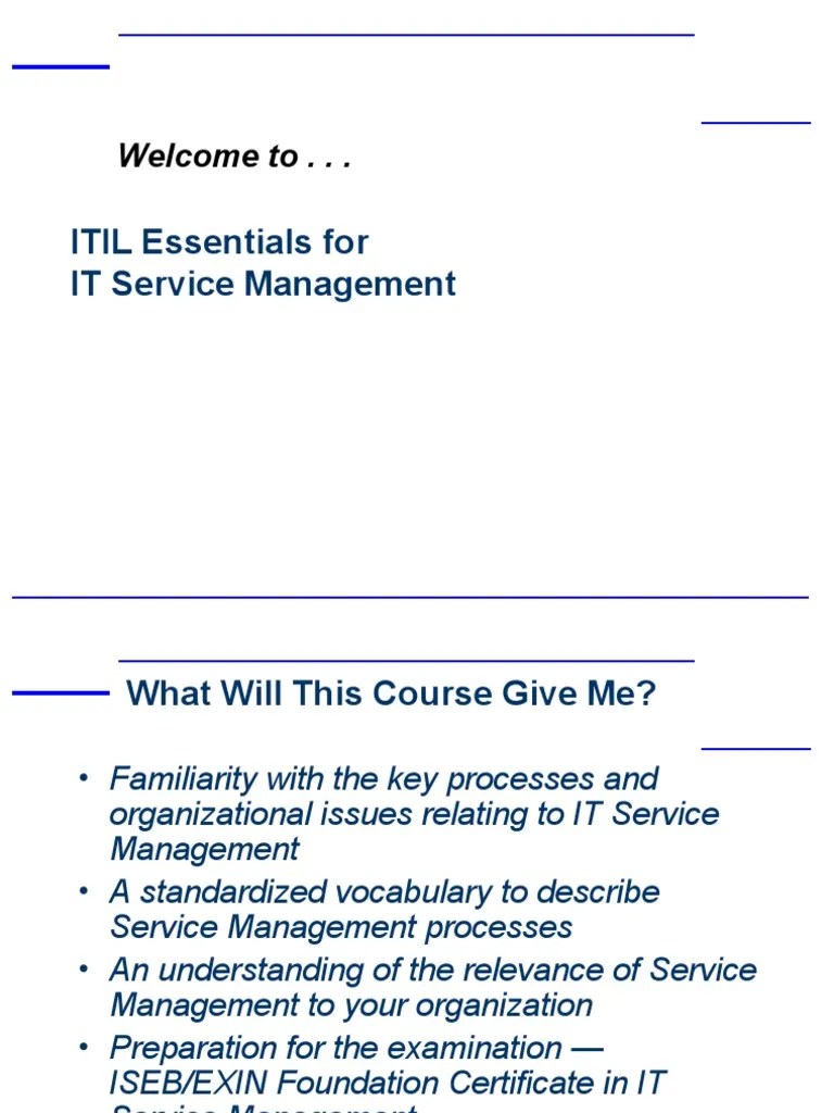 ITIL Essentials | PDF | It Service Management | Information Technology Management