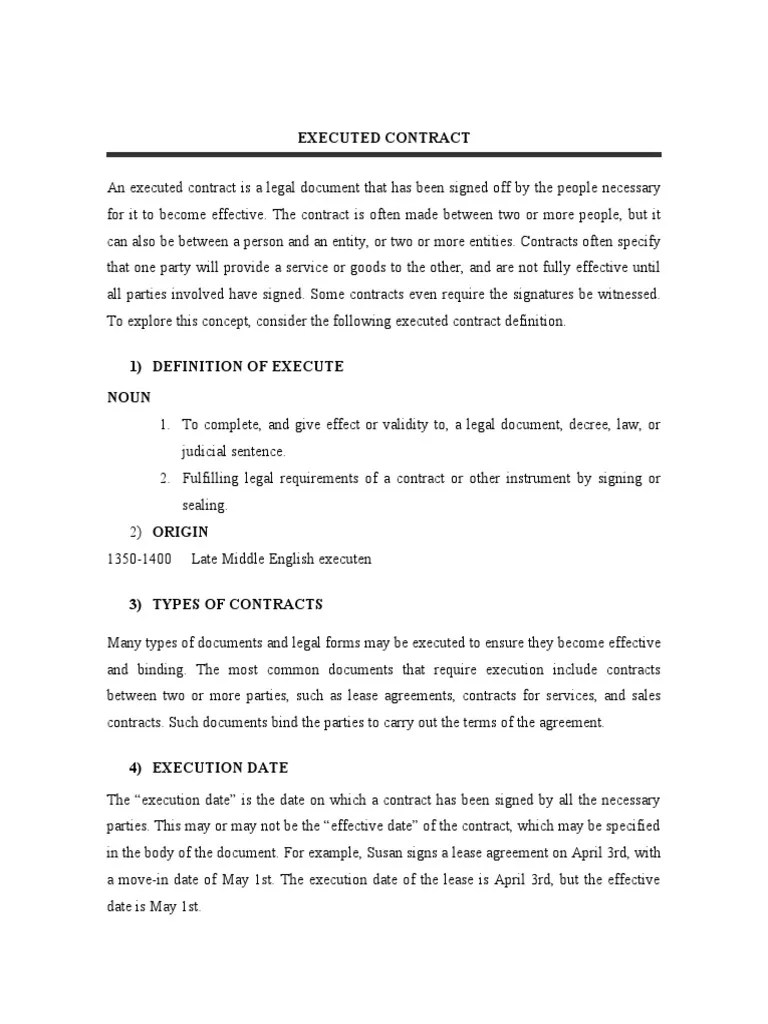 Executed Contract | PDF | Lawsuit | Legal Instrument