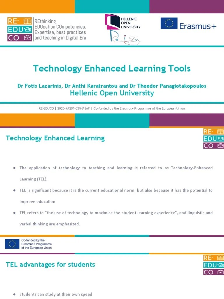 Technology Enhanced Learning Tools | PDF | Educational Technology ...