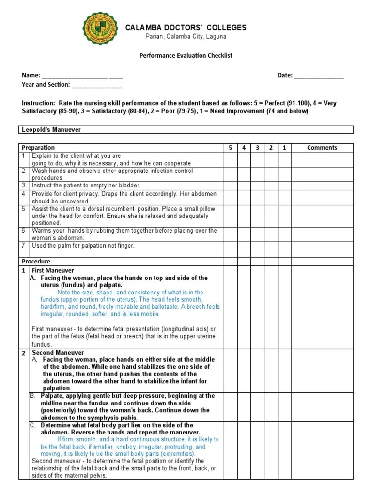 RD1 Leopolds Maneuver | PDF | Uterus | Human Reproduction