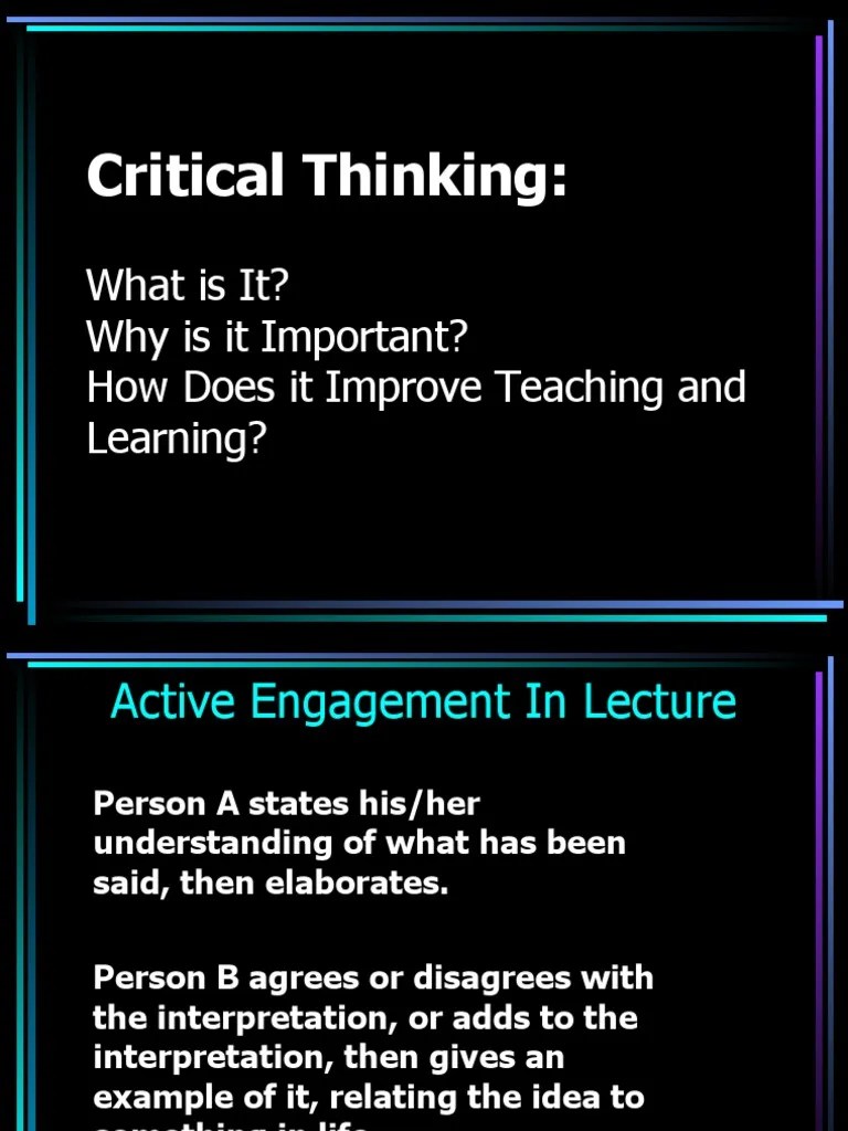 Intro To Critical Thinking | PDF | Thought | Critical Thinking