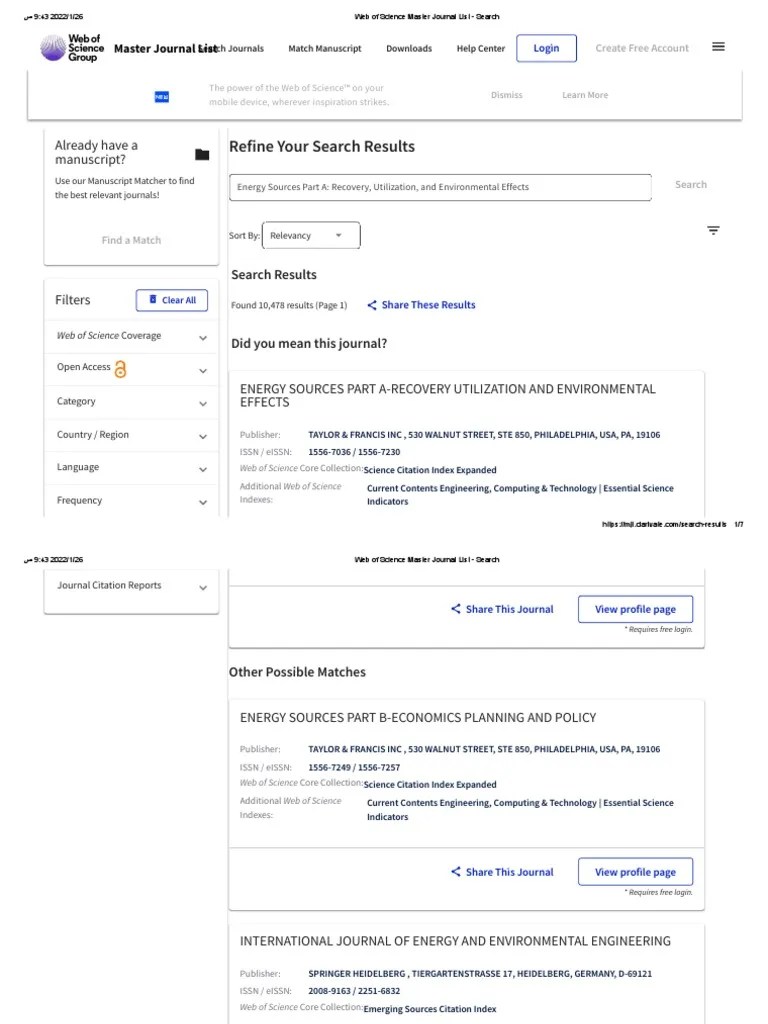 Web Of Science Master Journal List - Search | PDF | International ...
