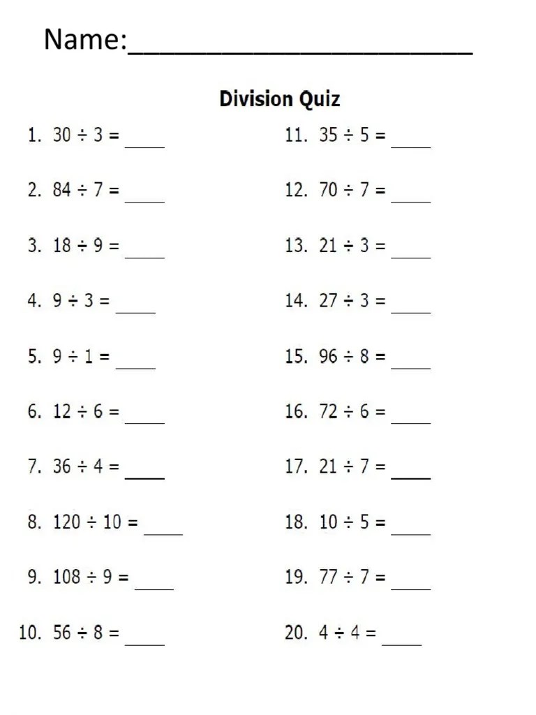 Division quiz