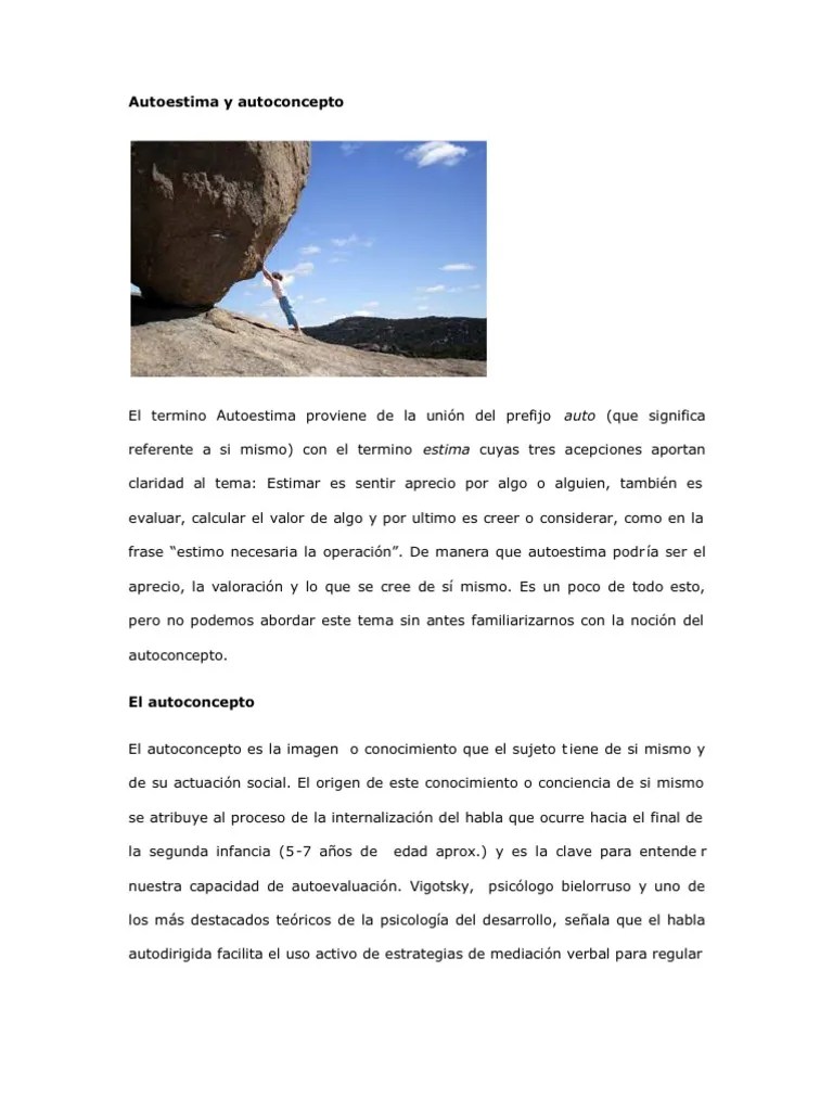 Autoestima Y Autoconcepto | PDF | Autoestima | Metafísica De La Mente