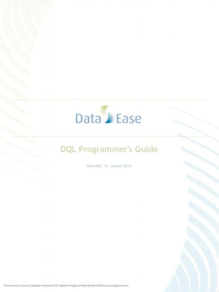 DQL Programmer's Guide | PDF | Databases | Parameter (Computer Programming)