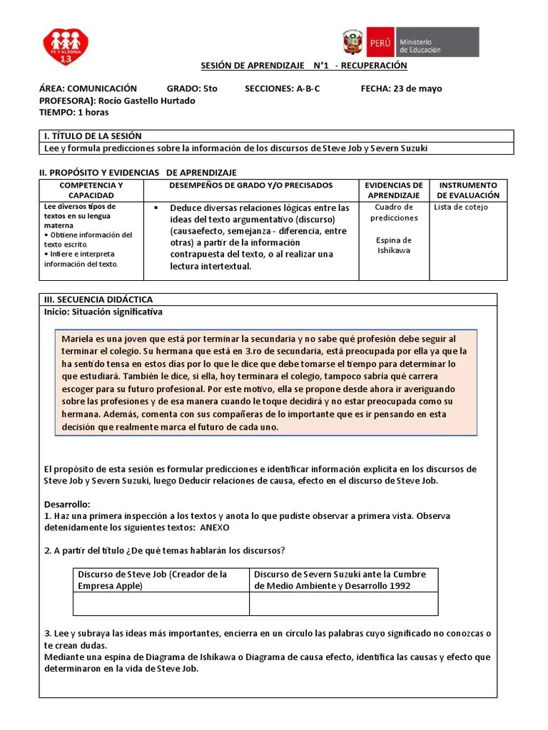 Sesión De Aprendizaje #1 Refuerzo | PDF | Evaluación | Aprendizaje