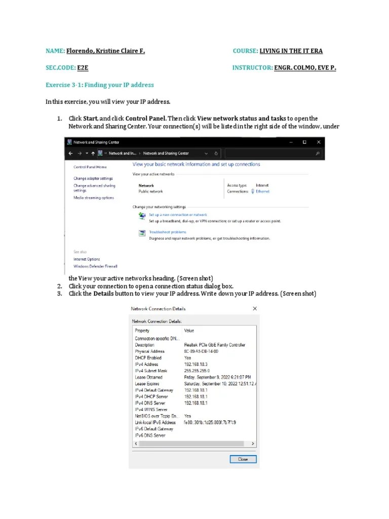 Lab Exercise - Lesson 3 | PDF | Mobile Broadband | Computer Network
